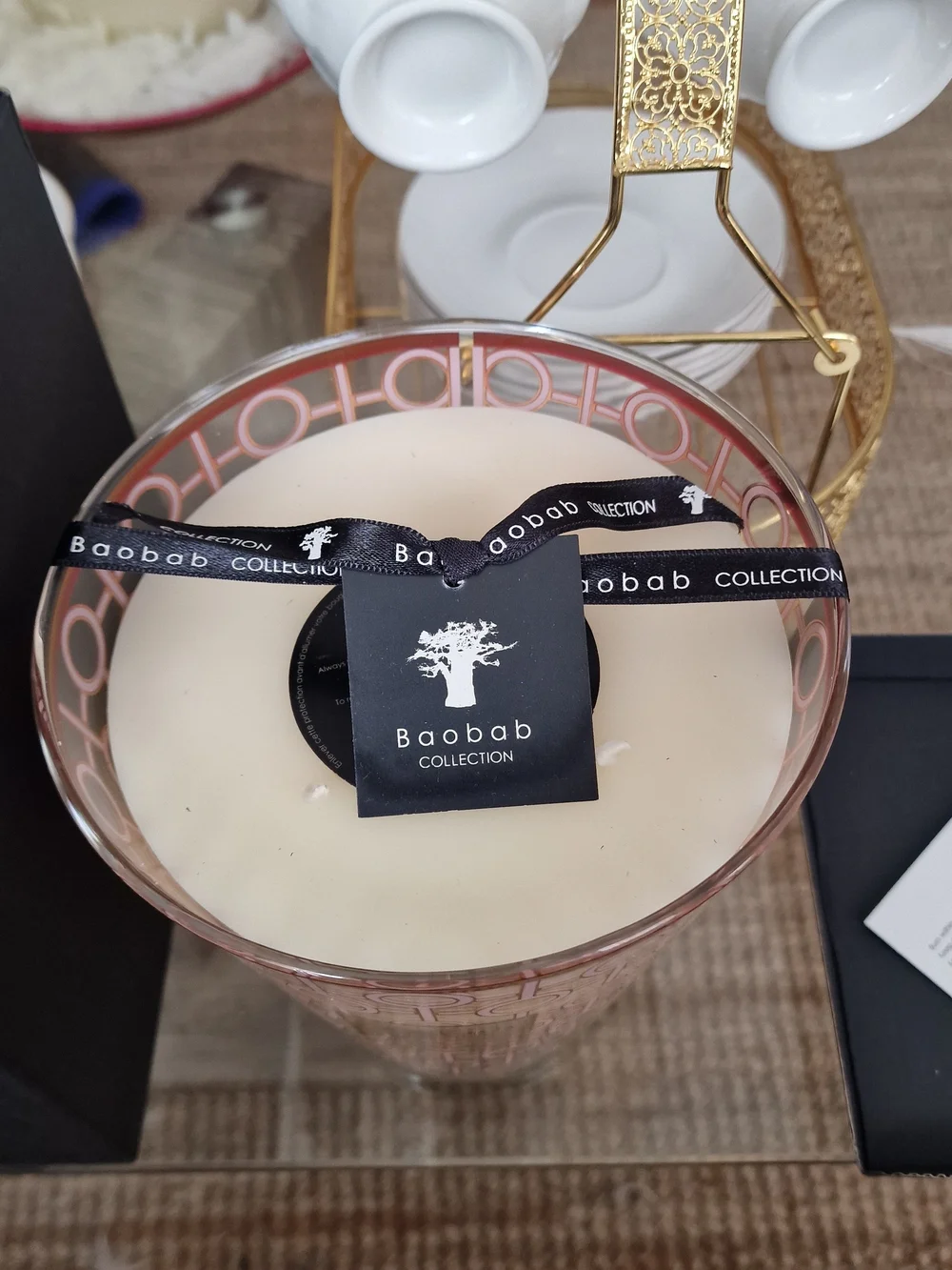 Baobab Collection Women Decorative Pink Glass Scented Candle